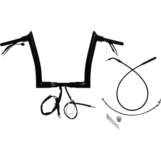 Fat Baggers, Inc. 849912-B 1-1/2in. Ez Install Pointed Top Handlebar Kit - Gloss Black