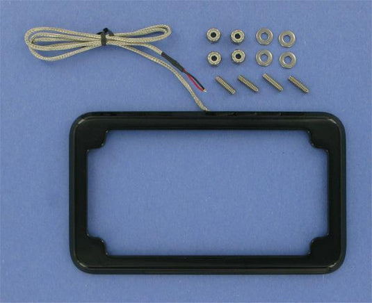 Cycle Visions CV-4616B Beveled License Plate Frame - Black Powder Coat with Plate Lights
