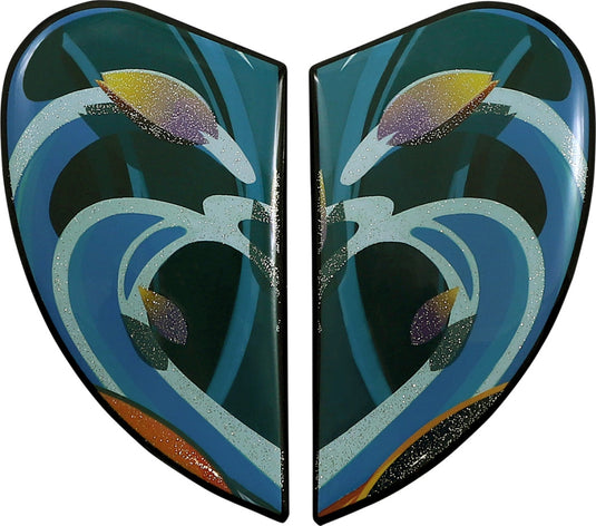 Icon Sideplates for Airframe Pro Helmets - Koi Blue