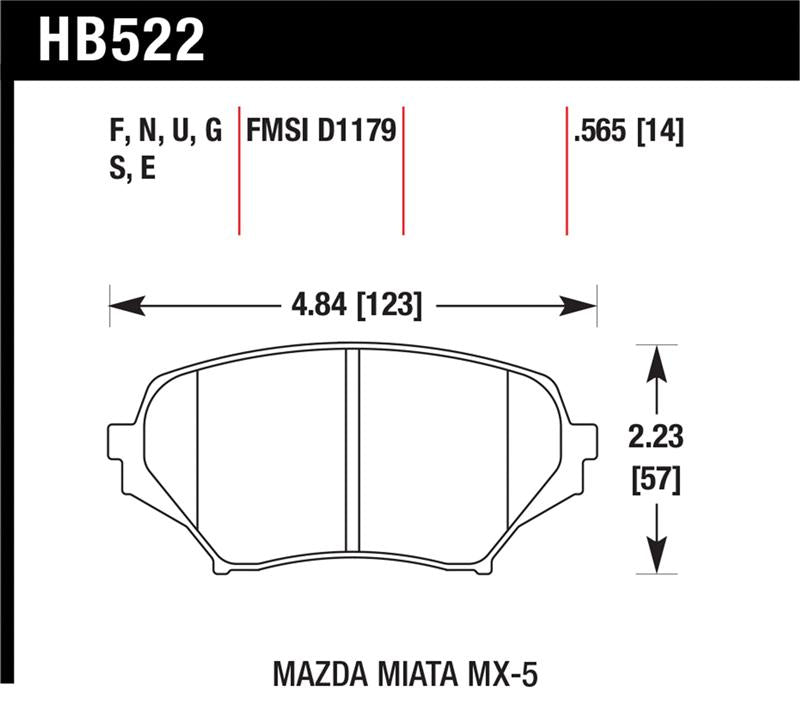Load image into Gallery viewer, Hawk Performance HB522G.565 HAWK DTC-60 Brake Pad Sets
