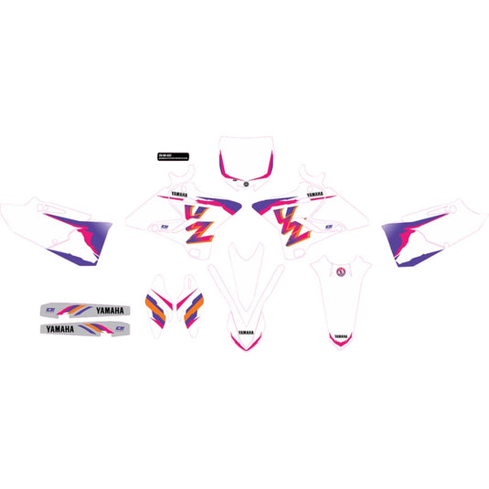 Dcor 20-50-336 YZ Retro Monster Energy Complete Graphics Kit - White Background