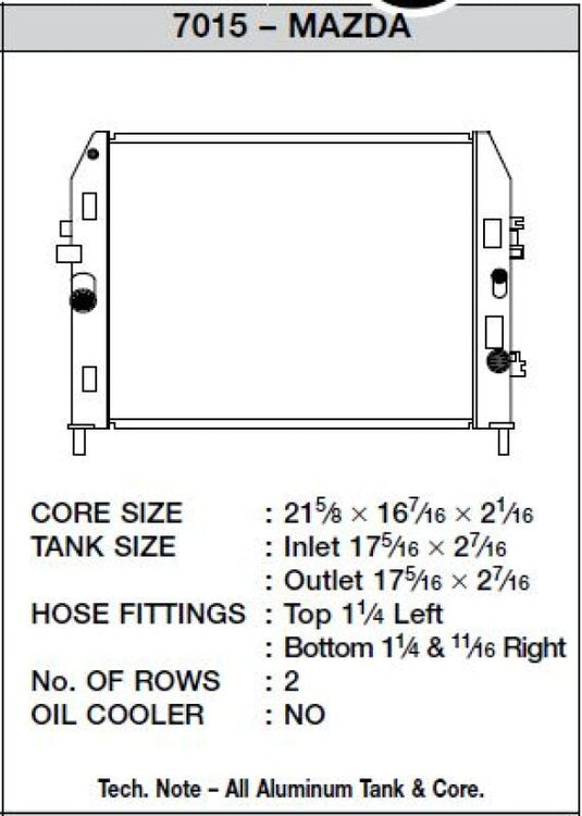 Csf 7015 CSF Radiators - Aluminum