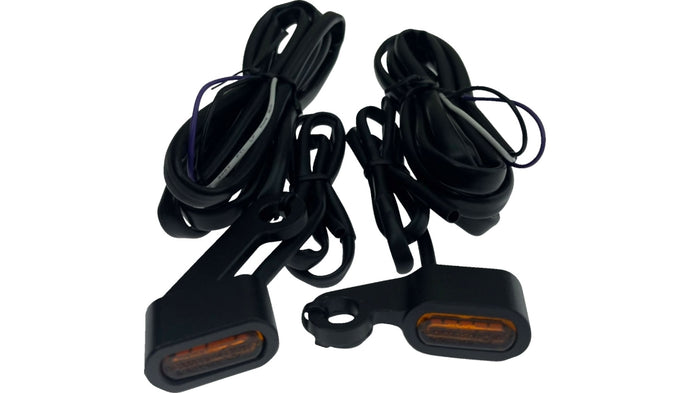 Drag Specialties 2040-3056 LED Handlebar Marker Light - Black with Amber Lens