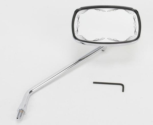 Emgo 20-21715 Universal Scrolled Mirror - No Brand - 10mm Thread - Either