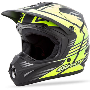G-Max GM46.2 Race Helmet Flat Black/Hi-Viz Green Black