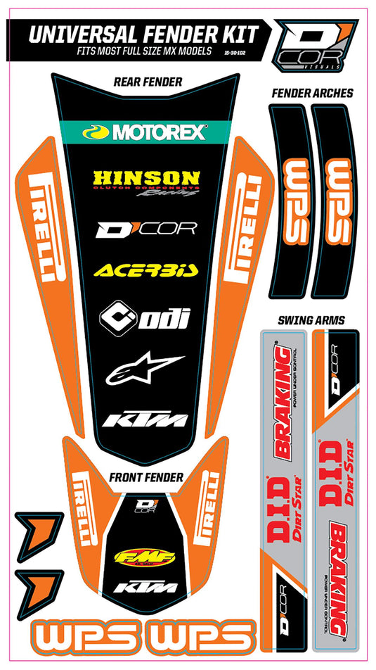 Dcor 15-30-102 Universal Rear Fender Trim Kit - Full Size - KTM