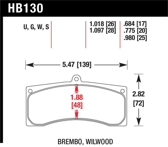 Hawk Performance HB130U1.097 HAWK DTC-70 Brake Pad Sets