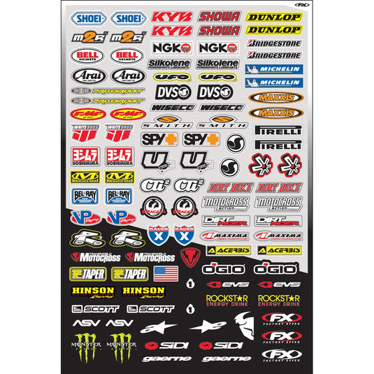 Factory Effex 10-68014 Sponsor Stickers - Micro Kit