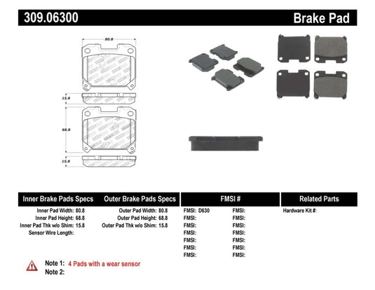 Stoptech 309.06300 ST Sport Brake Pads