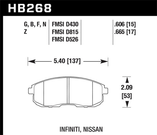 Hawk Performance HB268F.665 HAWK HPS Brake Pad Sets