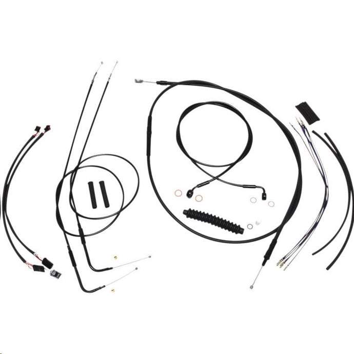 Magnum 486171 Black XR Handlebar Installation Kit with Black Fittings for 12-14in. Ape