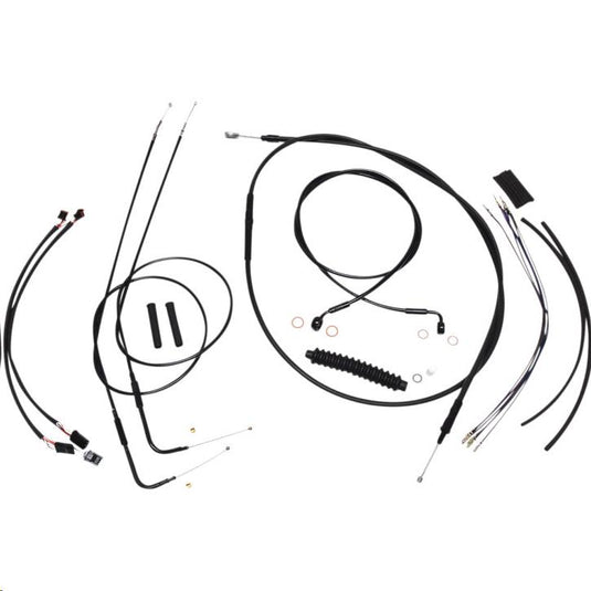 Magnum 486171 Black XR Handlebar Installation Kit with Black Fittings for 12-14in. Ape