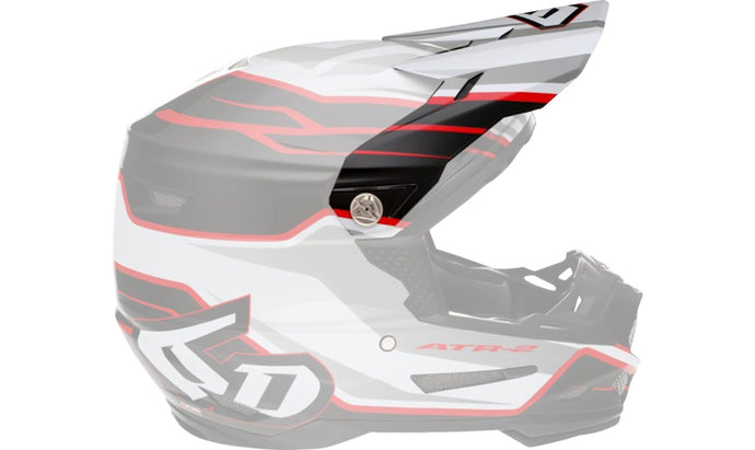 6D Visor for ATR-2 Helmet - Phase White/Red