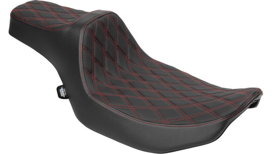 Drag Specialties 0801-2061 Extended Reach Predator III Seat - Double Diamond - Red Thread