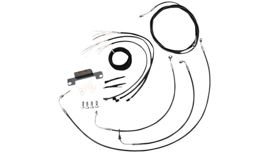 La Choppers LA-8056KT2-08B Complete Handlebar Cable/Brake & Clutch Line/Wire Kit - Black Vinyl