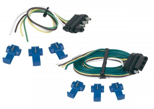 Hopkins Towing Solutions 48205 48in. 4-Wire Flat Tow Vehicle End and 12in. Trailer End Set w/ Splices