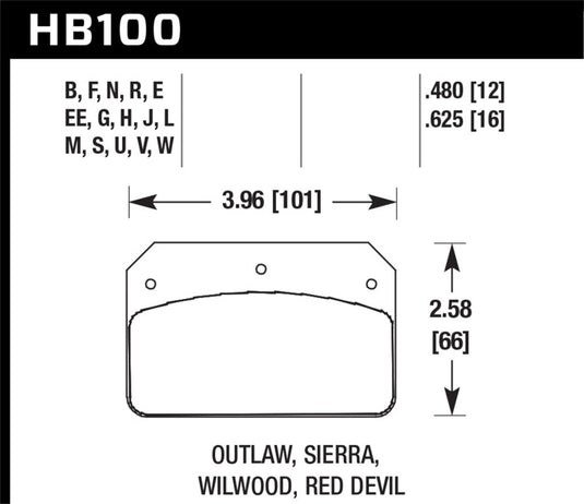 Hawk Performance HB100W.480 HAWK DTC-30 Brake Pad Sets