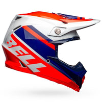 Bell Helmets Moto-9 Mips Prophecy Helmet Gloss Infrared/Navy/Gray White
