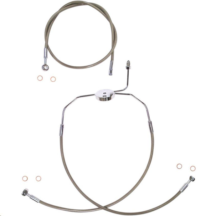 Magnum SBB1335-28 Black Coated XR Stainless Front Brakeline Kit with Black Fittings - 22in. Total Length