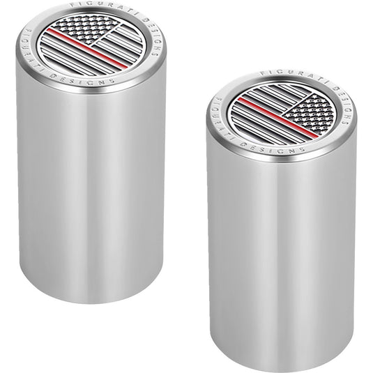 Figurati Designs FD73-DC-2545-SS Docking Hardware Cover - Stainless Steel with Long Red Line American Flag Skull