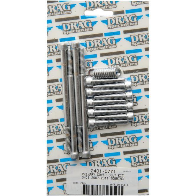 Drag Specialties 2401-0773 Side Cover Chrome Socket-Head Bolt Set - Knurled