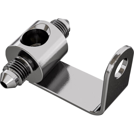 Goodridge PMCHD-016C Chrome Universal Rear Junction Block with Brake Light Switch Mount - 1/8in. NPT threads
