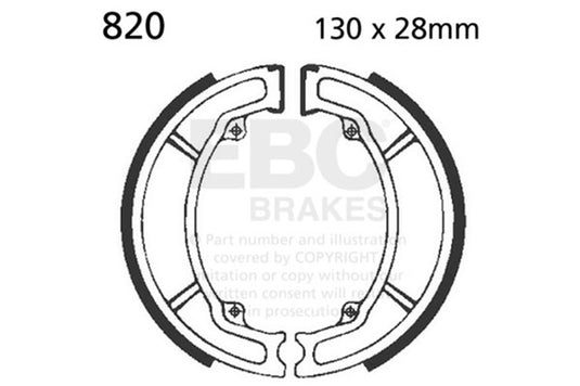 Ebc Powersports 820 EBC Powersport Brake Shoes