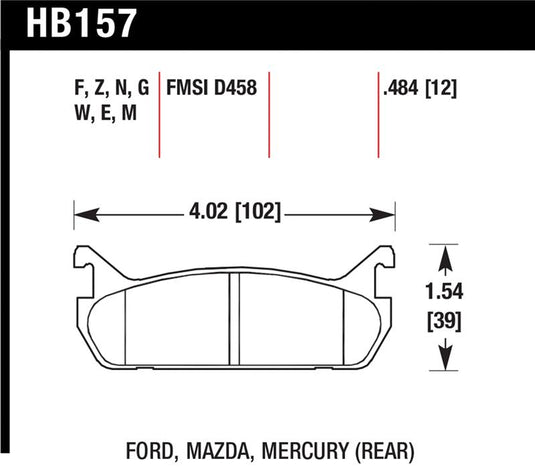 Hawk Performance HB157N.484 HAWK HP+ Brake Pad Sets