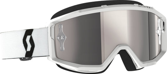 Scott Usa Primal Goggles (One Size Fits Most, Black/White / Silver Chrome Works Lens)