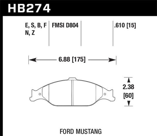 Hawk Performance HB274F.610 HAWK HPS Brake Pad Sets