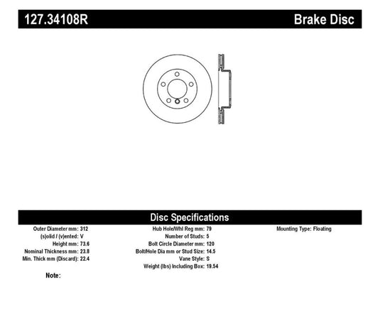 Stoptech 127.34108R ST Slot & Drill Brake Rotors