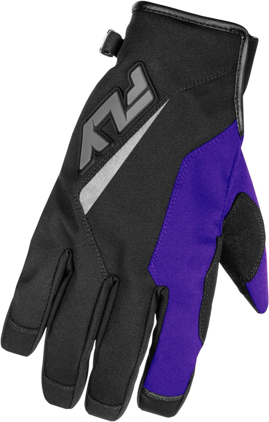 Fly Racing Title Gloves (Medium, Gray/Black/Purple)
