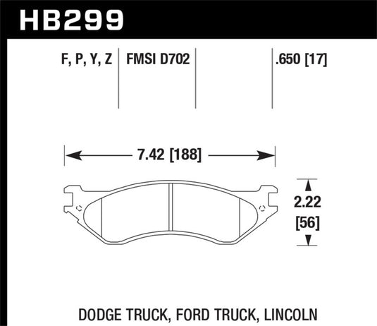 Hawk Performance HB299Y.650 HAWK LTS Brake Pads