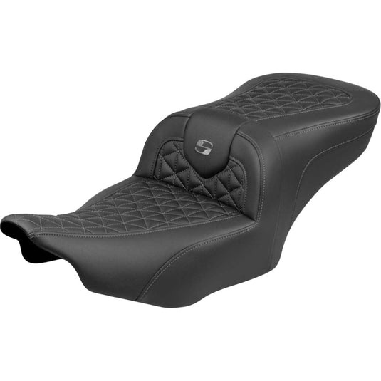 Saddlemen 823-07-21002 Roadsofa Tri-Gripper Seat without Drivers Backrest - Gray Stitching