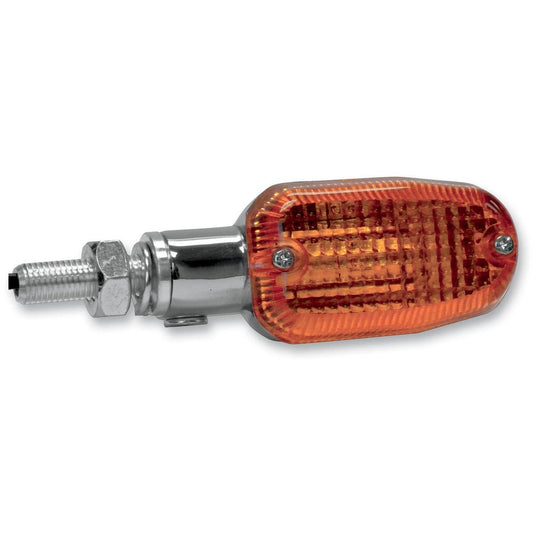 K&S Technologies 25-8300CM Chrome Aluminum Marker Lights - Oblong with Amber Lens - Single Filament