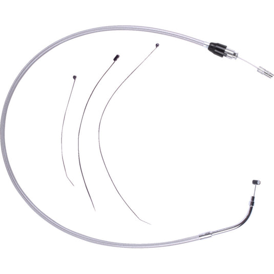 Drag Specialties 0652-3207 Quick Connect Braided Upper Clutch Cable - 48in - Stainless Steel