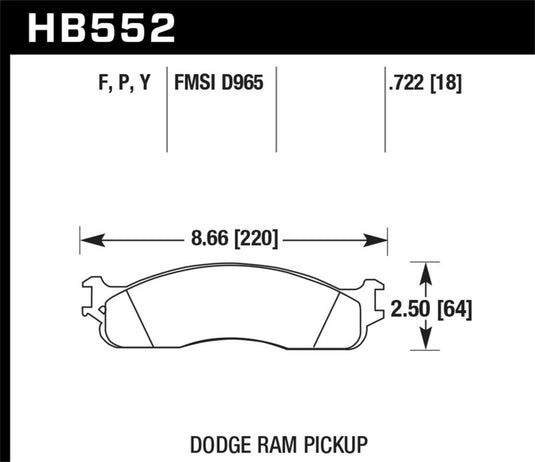 Hawk Performance HB552P.722 HAWK Super Duty Brake Pad Sets