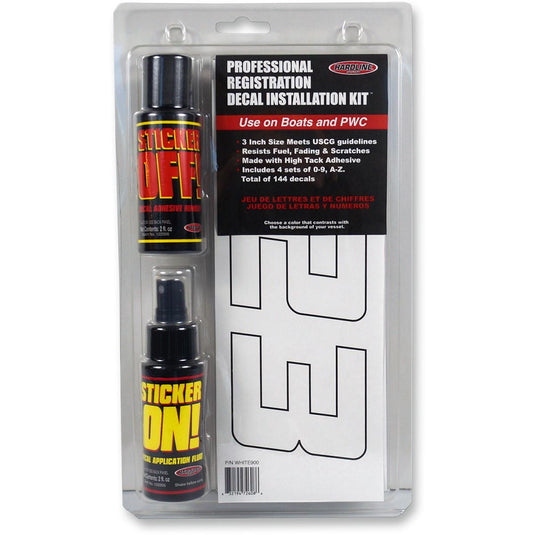 Hardline WHITE900 Professional Registration Decal Installation Kit - White
