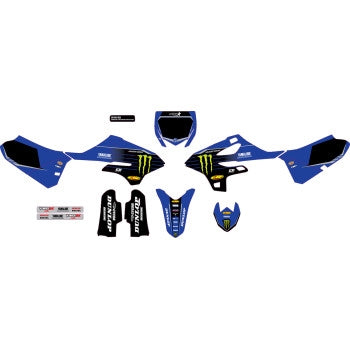 Dcor 20-50-153 Blue Monster Energy Yamaha Complete Graphics Kit - Black Background