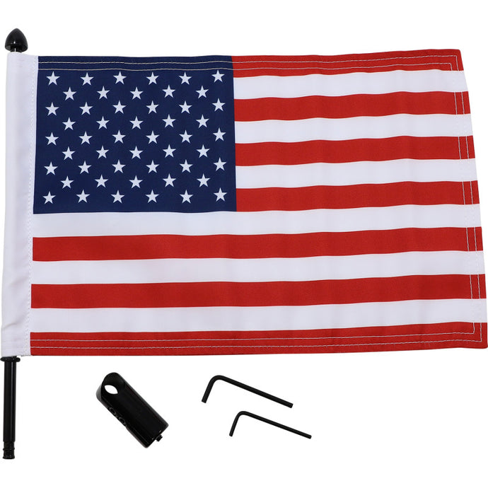 Pro Pad BRFM-RDHB5815 Extended-Style Luggage Rack Flag Mount with Flag - 5/8in. Round Bar - 10in. x 15in. flag