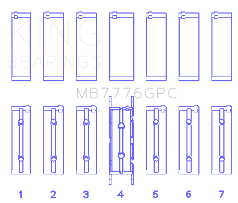 Load image into Gallery viewer, King Engine Bearings MB7776GPCSTDX KING Main Bearings
