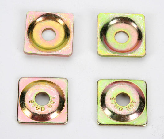 Stud Boy 2017-P3 Square Backer Plates - Steel - Gold - 5/16in. Thread