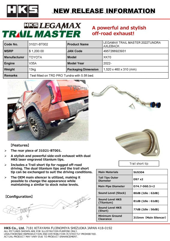 Load image into Gallery viewer, Hks 31021-BT002 HKS Exhaust - Legamax
