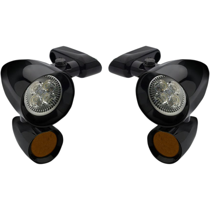 Headwinds FLT900VD0015ZAP Vampire Side-Mount Led Spotlights with Turn Signal - Black
