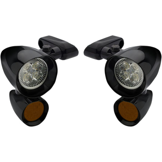 Headwinds FLT900VD0015ZAP Vampire Side-Mount Led Spotlights with Turn Signal - Black