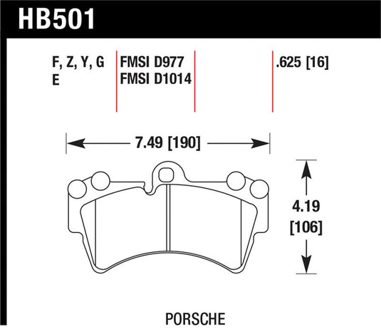 Hawk Performance HB501Z.625 HAWK Ceramic Brake Pad Sets