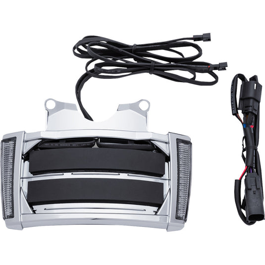 Ciro 40301 LED License Plate Frames - Chrome Housing/Red LEDs/Light Smoke Lenses