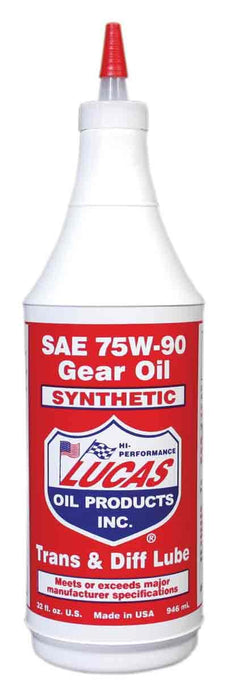 Lucas Oil 10047 Synthetic Gear Oil - 75W90 - 1qt.