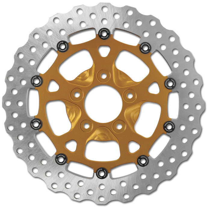Performance Machine 0133-1536S-G Dominator Rear Brake Disc - 11.5 - Gold Anodized