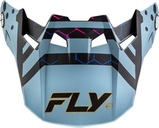 Fly Racing Visor for Formula CC Tektonic Helmets - Matte Black/Slate/Blue - Youth Lg/Adult Sm